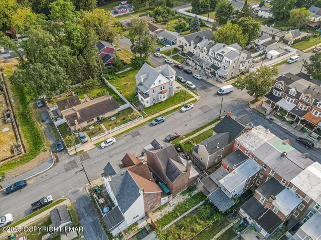 an aerial view of a city