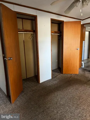 an empty room with closet