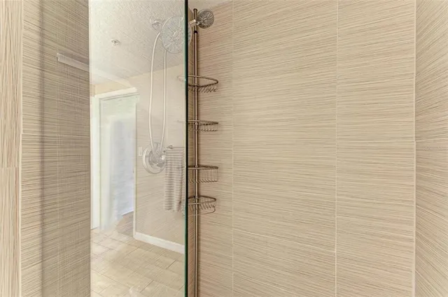 a view of a bathroom from a hallway