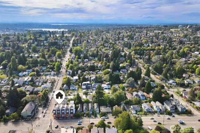 an aerial view of multiple house