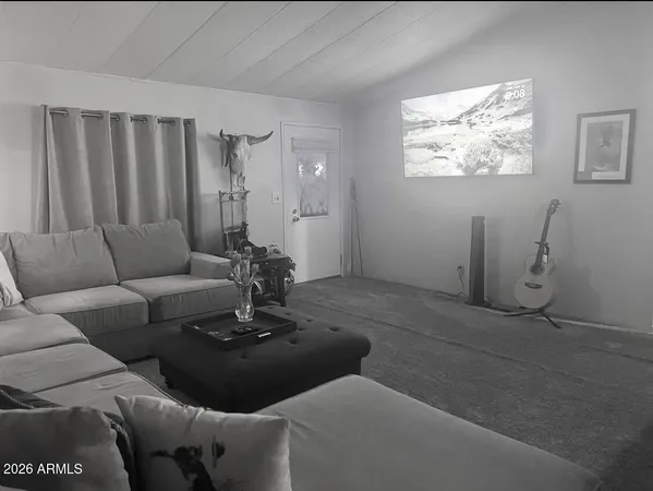 a living room with furniture