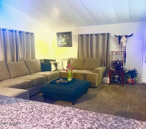a living room with furniture and a couch