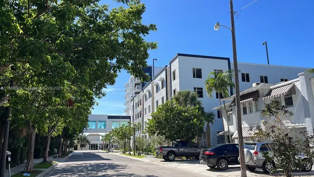 a car parked in front of a building