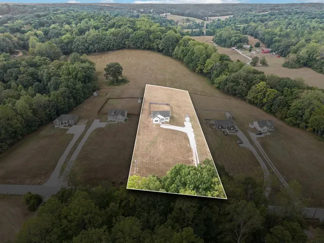 an aerial view of a house