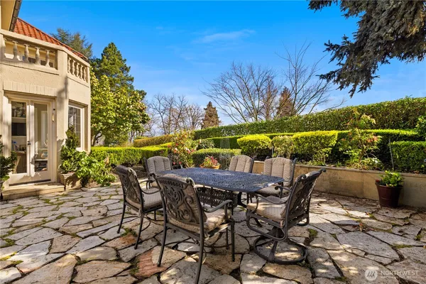 a view of an outdoor space with a patio