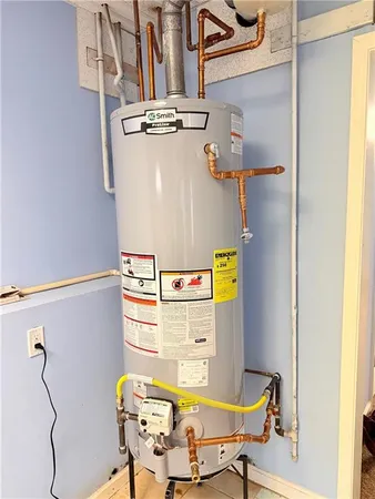 a room with a table and chairs