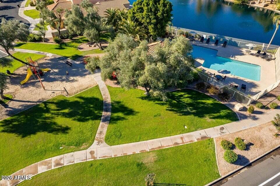 310 East Vaughn Avenue Gilbert, AZ 85234 - Photo 65 of 73 an aerial view of a house with a yard