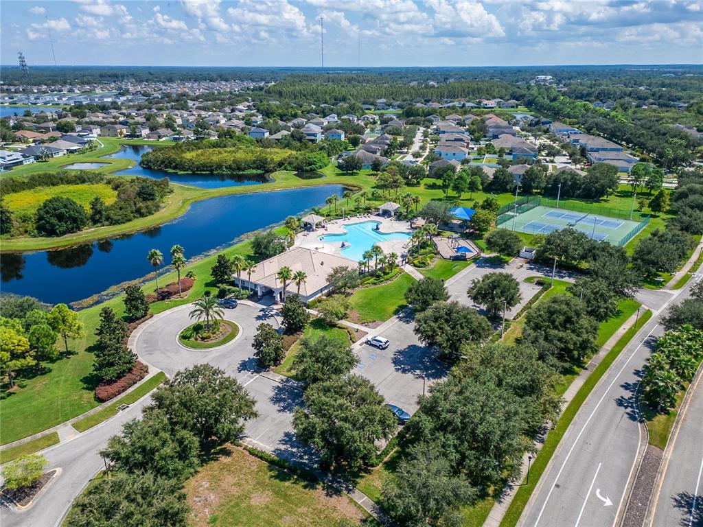 11845 Newberry Grove Loop Riverview, FL 33579 - Photo 12 of 47 an aerial view of residential houses with outdoor space and river