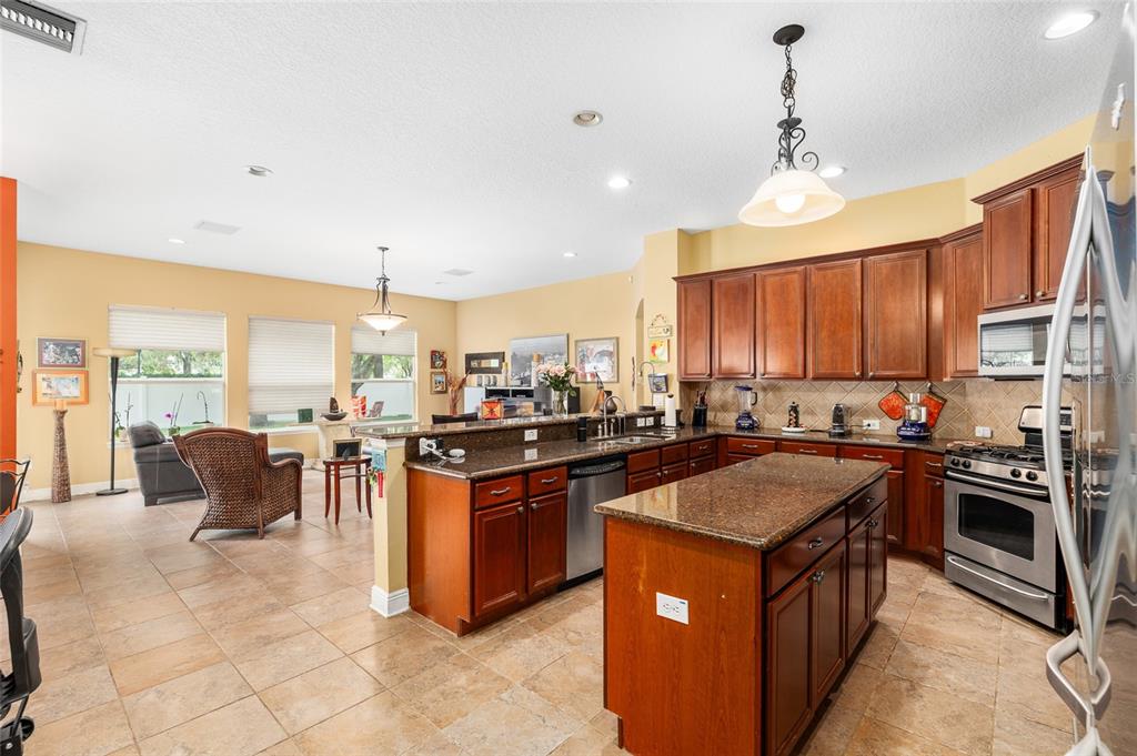 11845 Newberry Grove Loop Riverview, FL 33579 - Photo 18 of 47 a kitchen with stainless steel appliances granite countertop a stove a sink dishwasher a oven and a refrigerator