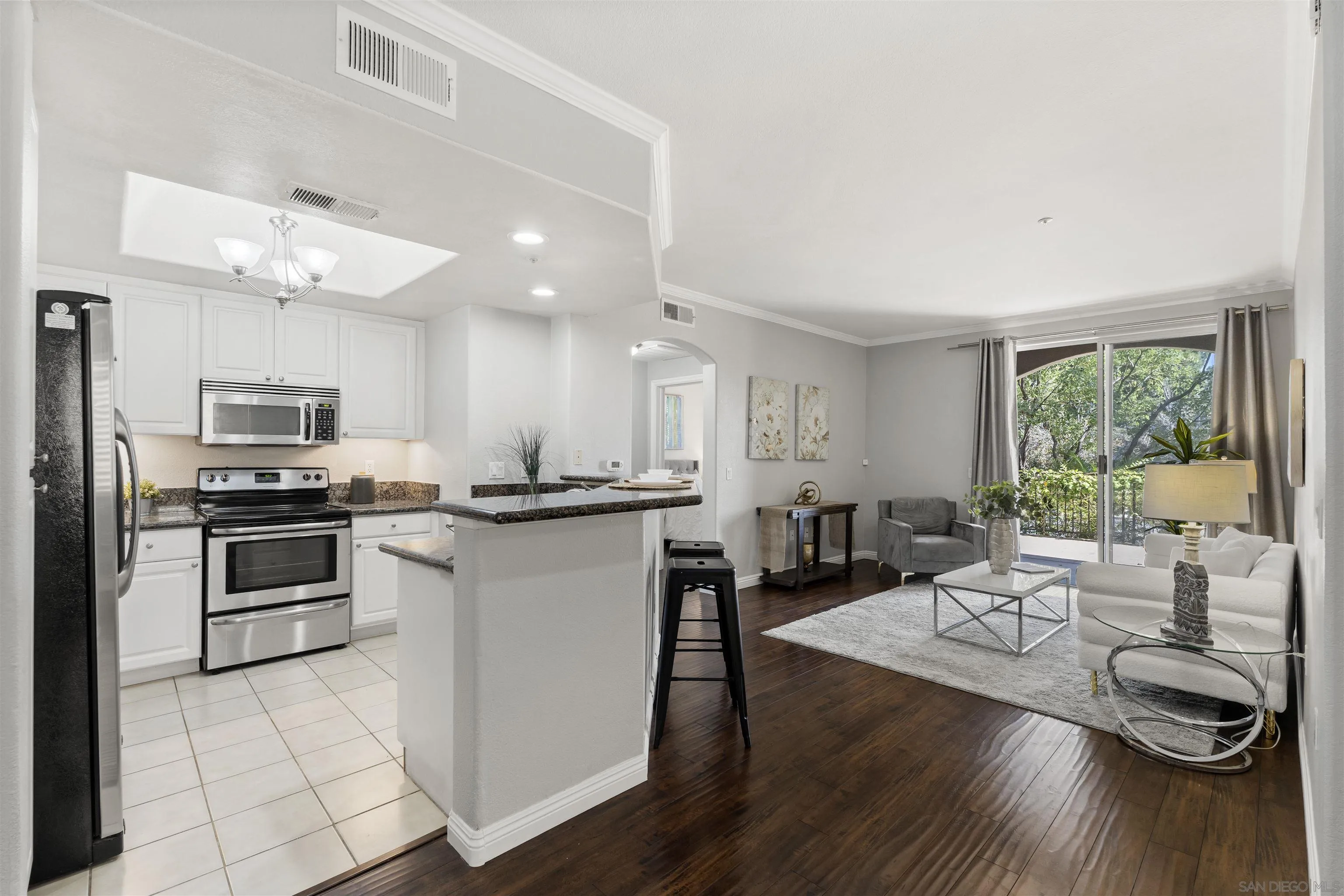 Good-size kitchen opens to your living room.