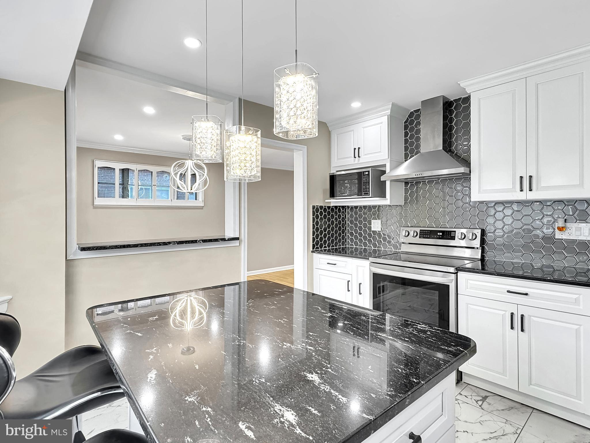 2408 Lillian Drive Silver Spring, MD 20902 - Photo 15 of 54 a kitchen with stainless steel appliances granite countertop a sink a stove and a wooden floors