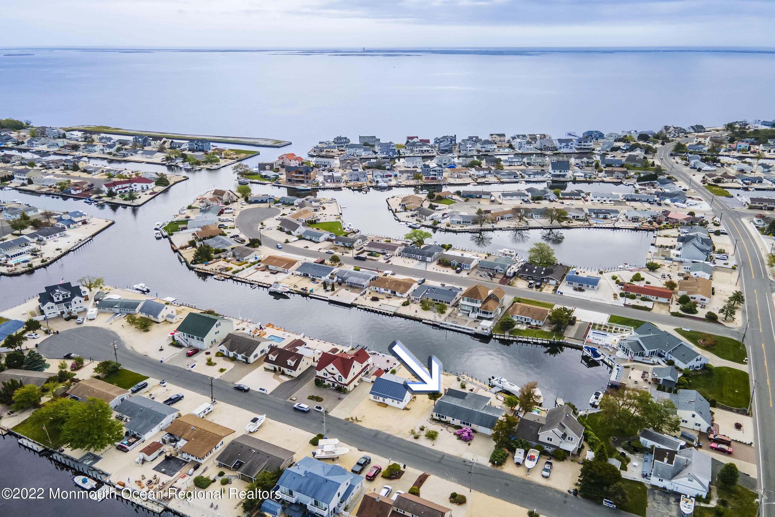 104 Caldwell Road Barnegat, NJ 08005 - Photo 4 of 35 FrontRightAerial with arrow