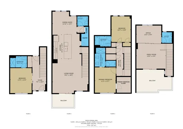 an aerial view of multi story residential apartment building