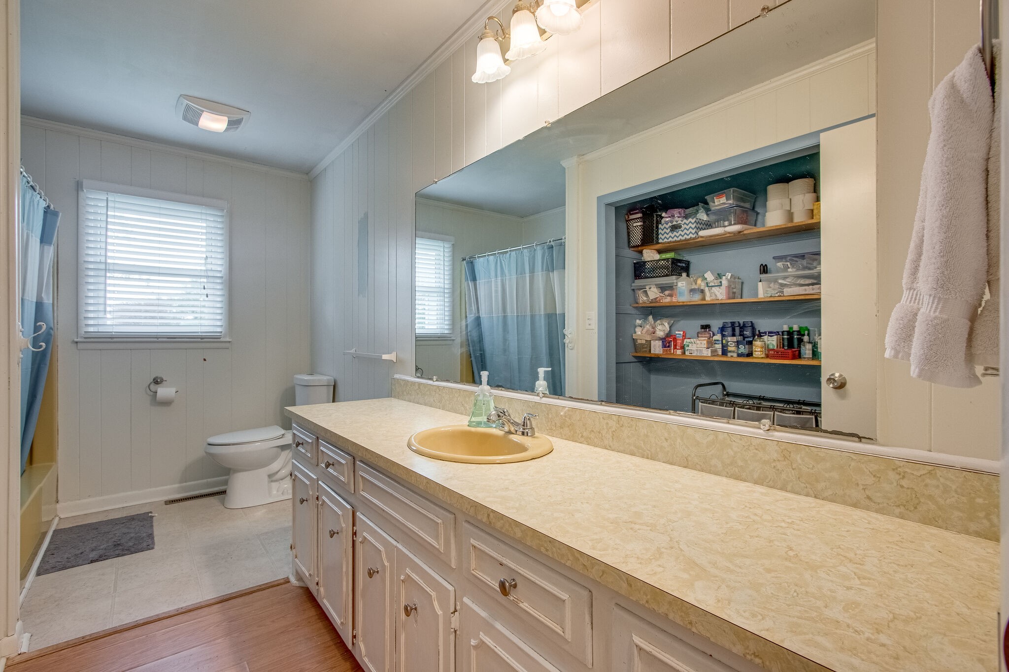 4543 South Carothers Road Franklin, TN 37064 - Photo 18 of 34 a bathroom with a sink a toilet and a large mirror