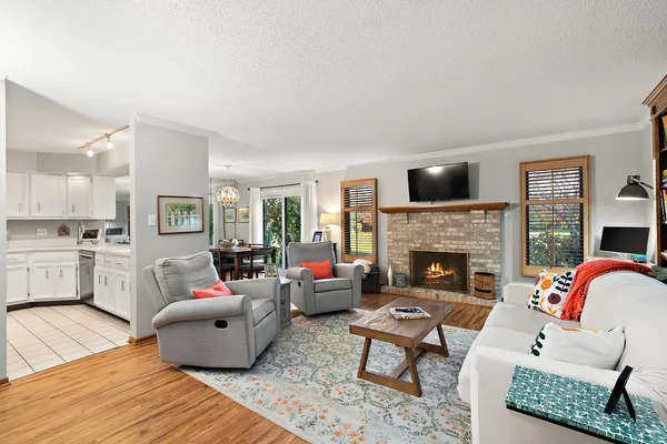 a living room with furniture workspace and a couch
