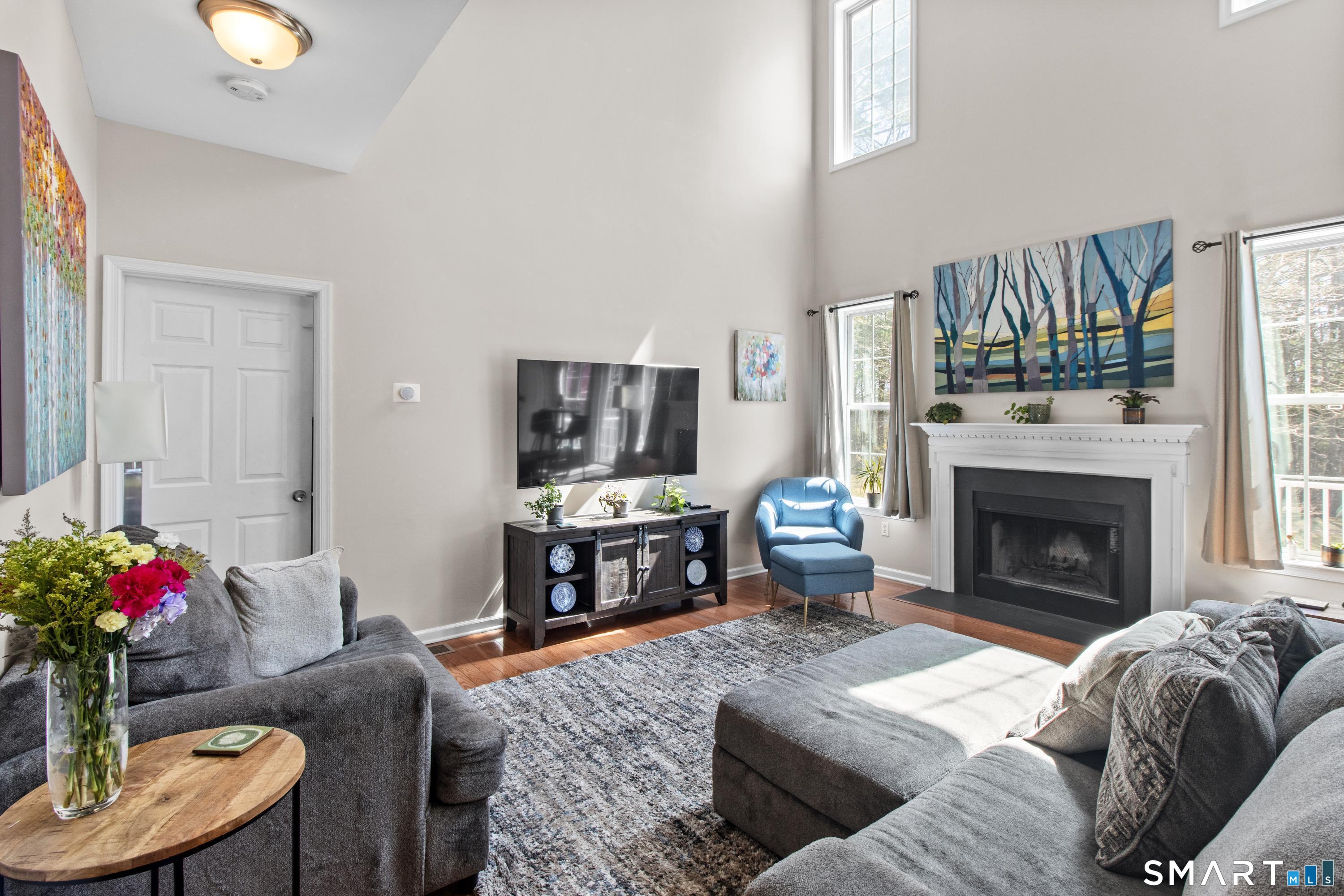 5 Haskins Road, Unit 5 Windsor, CT 06095 - Photo 22 of 40 a living room with furniture fireplace and flat screen tv