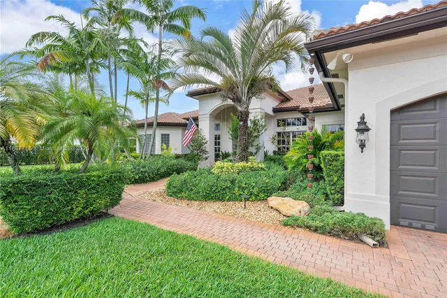 a potted plant sitting in front of a house with potted plants