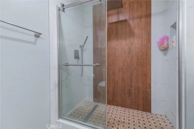 a bathroom with a shower