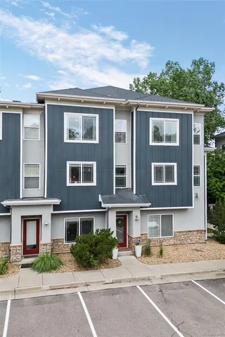 a front view of residential houses