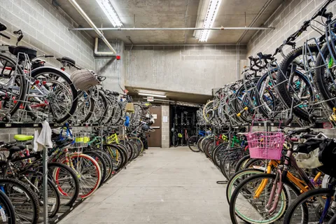 a view of a bike storage