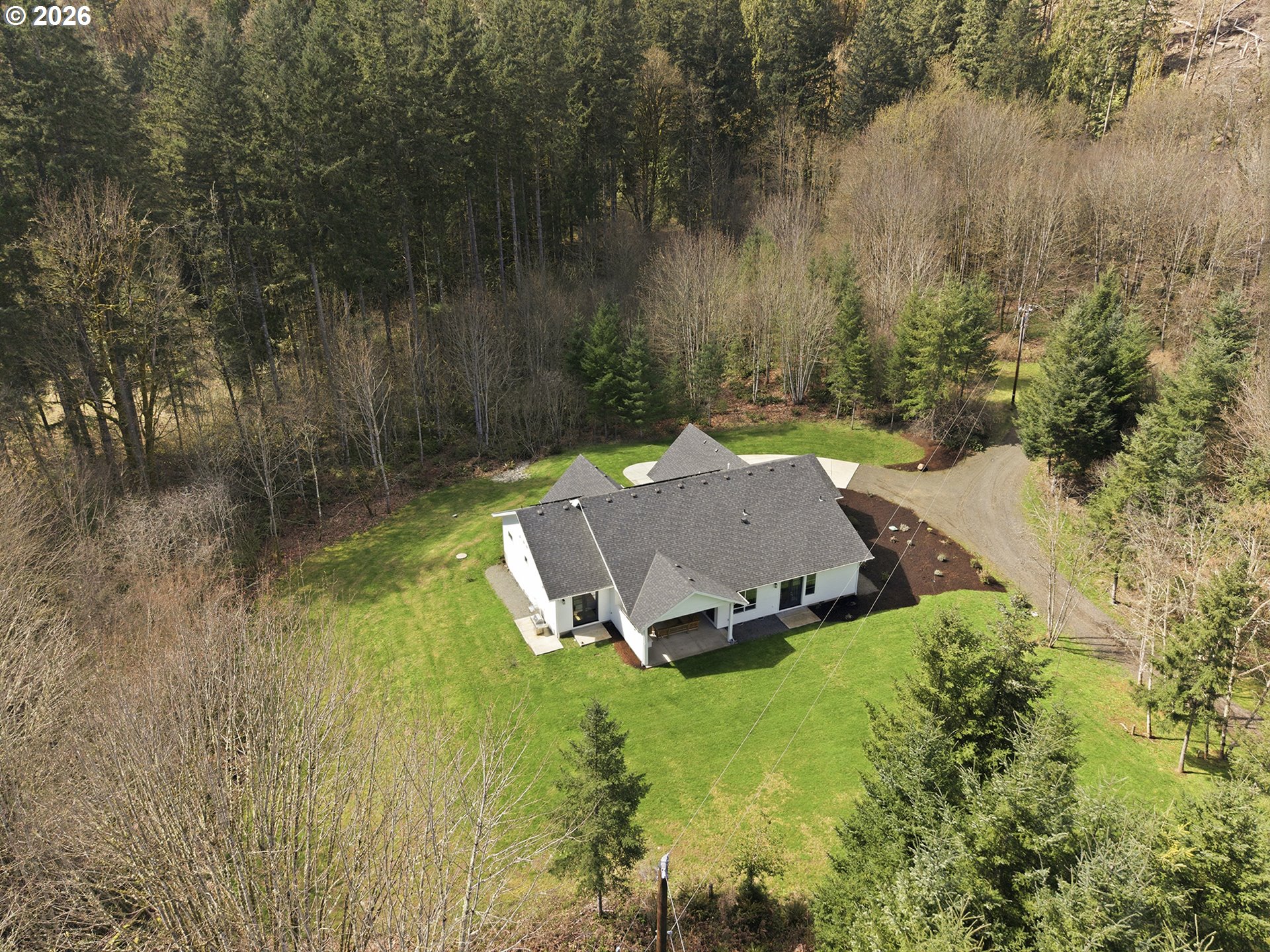 18771 Northwest Collins Road North Plains, OR 97133 - Photo 46 of 48 an aerial view of a house with yard basket ball court