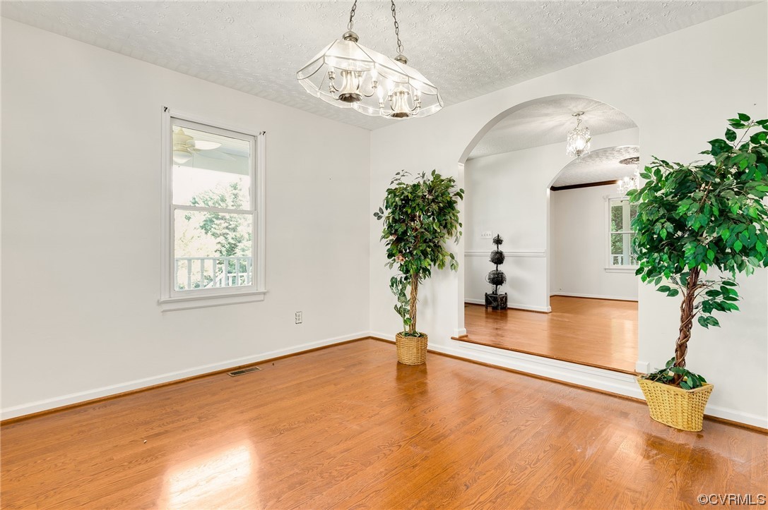 5158 Boydton Plank Road Brodnax, VA 23920 - Photo 5 of 43 a view of an empty room with potted plants and wooden floor