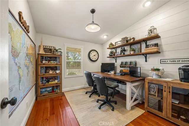 a view of a center that has a table and a chair in it