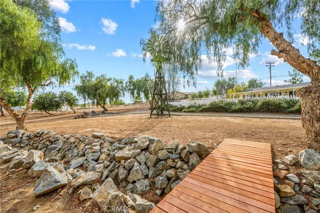 a view of a backyard