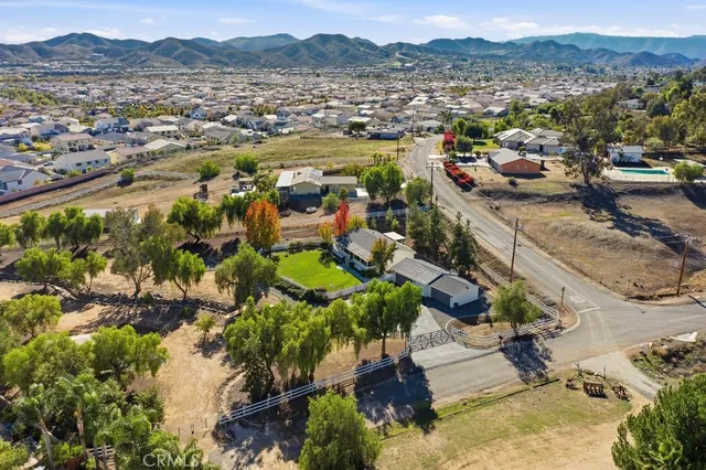 a view of a city with mountains in the background
