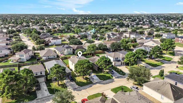 an aerial view of multiple house