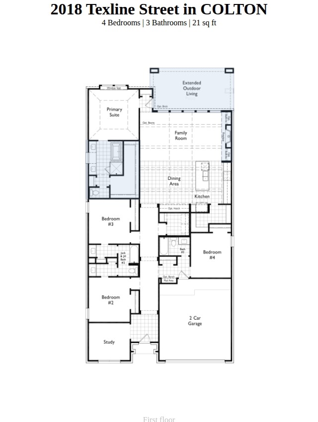2018 Texline Street Montgomery, TX 77316 - Photo 3 of 3 Spec Floorplan