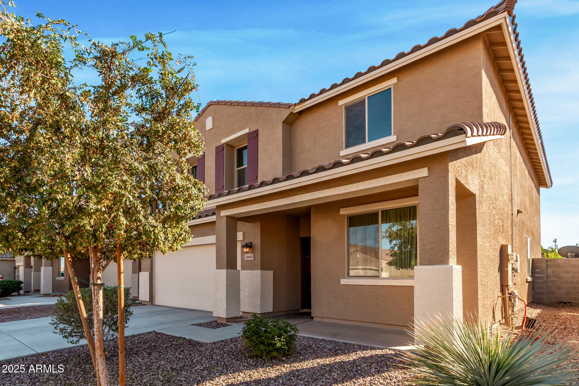 11603 West Calavar Road El Mirage, AZ 85335 - Photo 31 of 38 a front view of a house with a tree