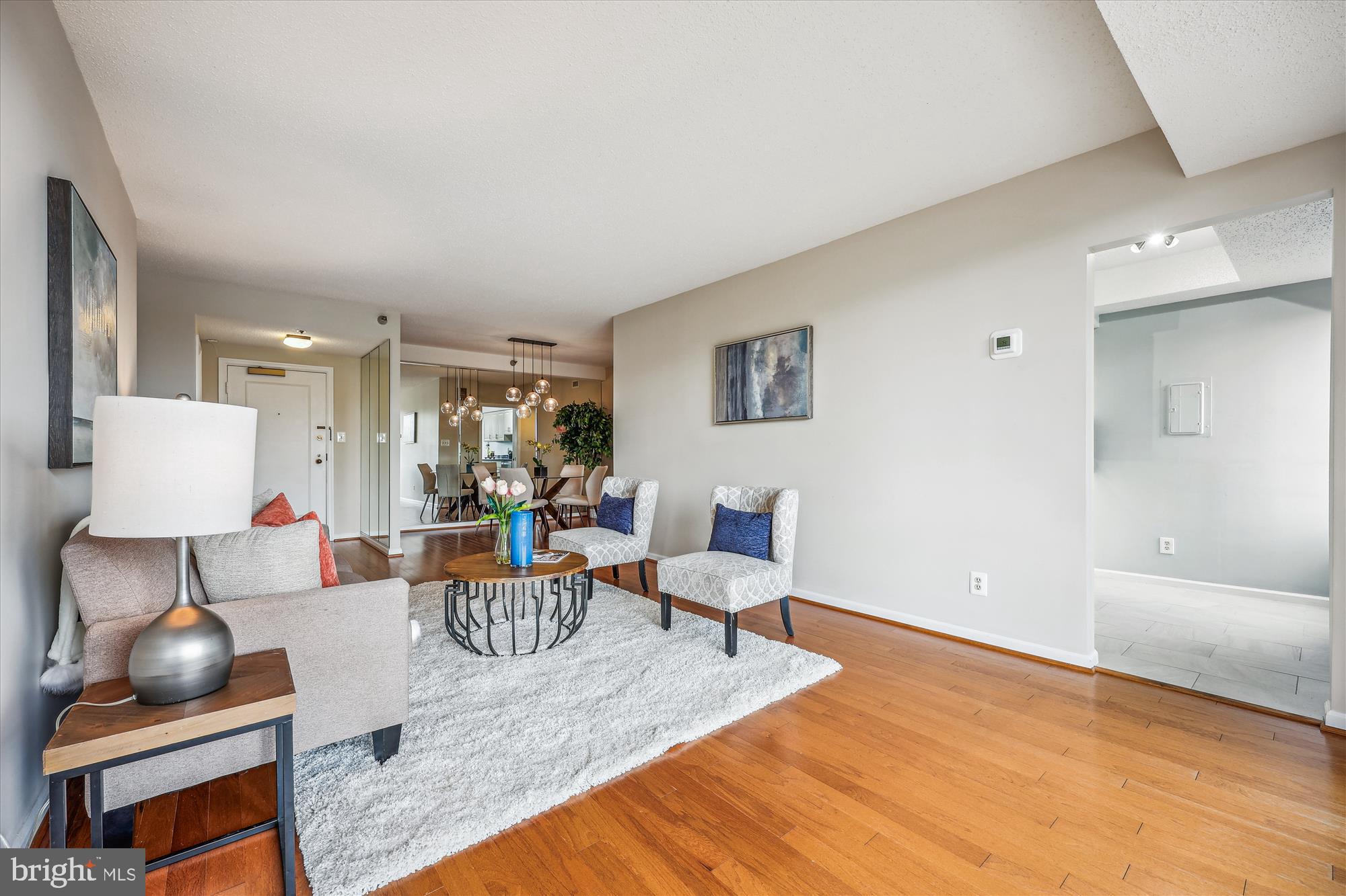 5800 Nicholson Lane, Unit 1908 Rockville, MD 20852 - Photo 3 of 35 a living room with furniture and a wooden floor
