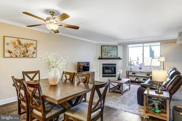 a view of a livingroom with furniture and a fireplace