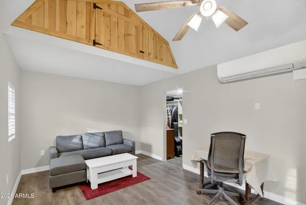 a workspace with a couch