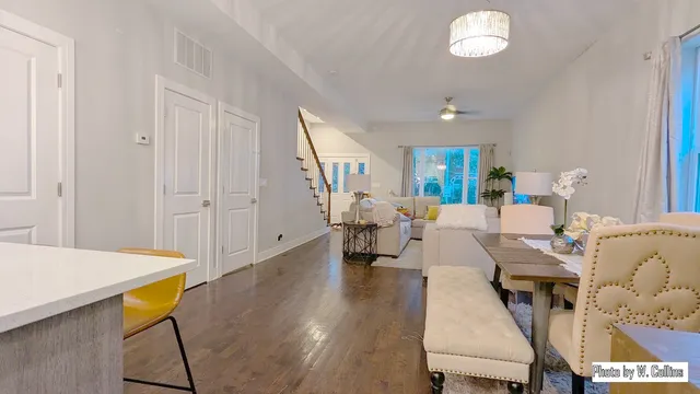 a living room with furniture