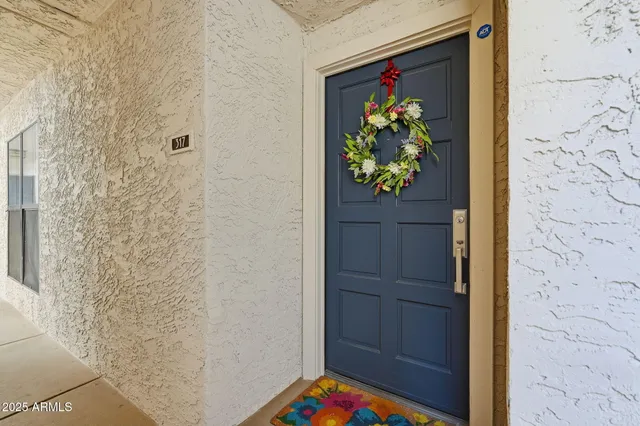 a view of a park with a house