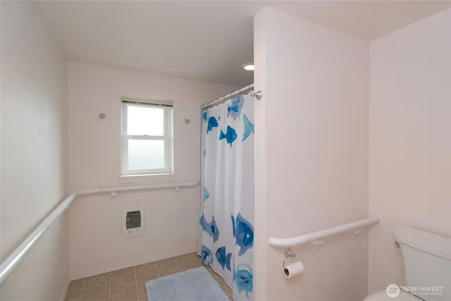 a room with closet and window