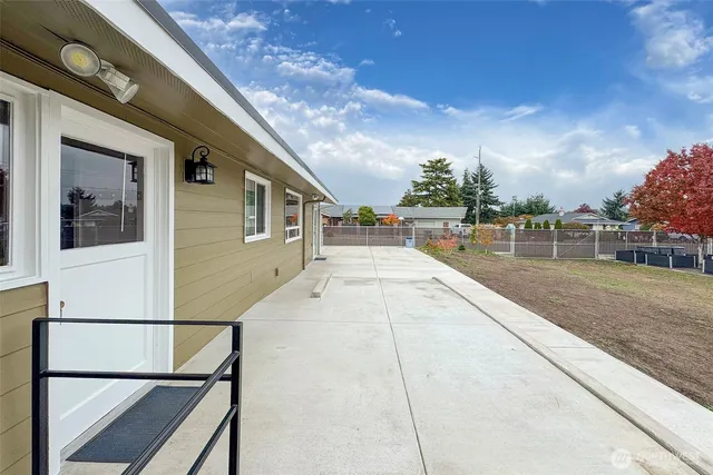 a view of a backyard with a garden