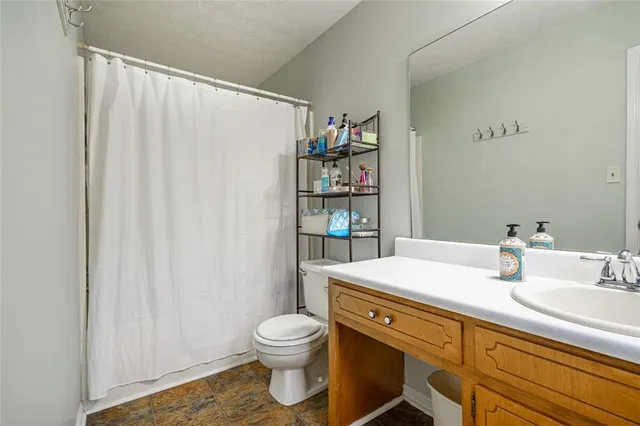 a bathroom with a sink toilet and vanity