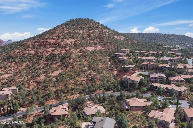 an aerial view of a house