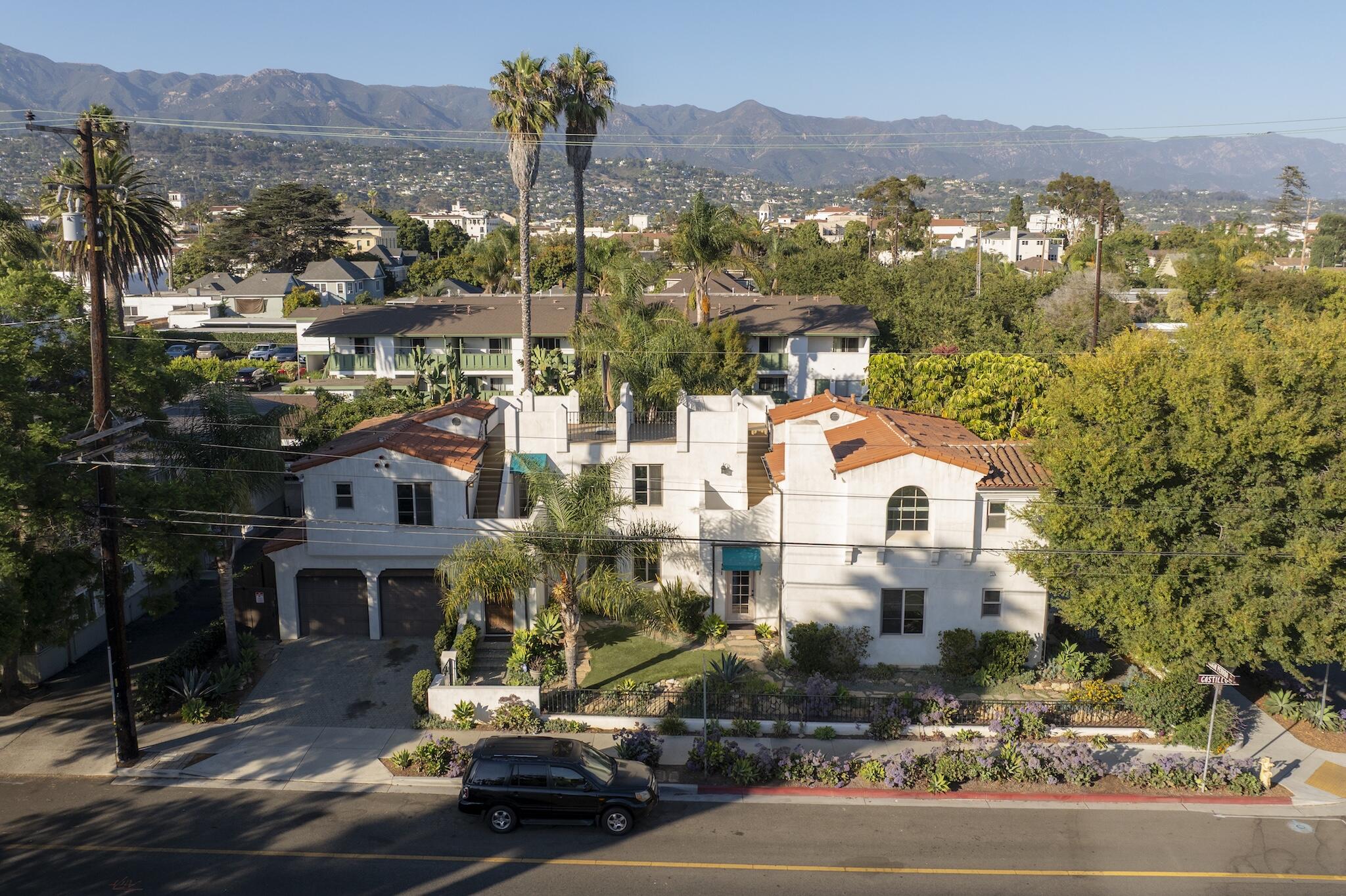 an aerial view of multiple house