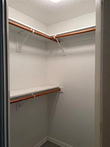 a close up view of closet