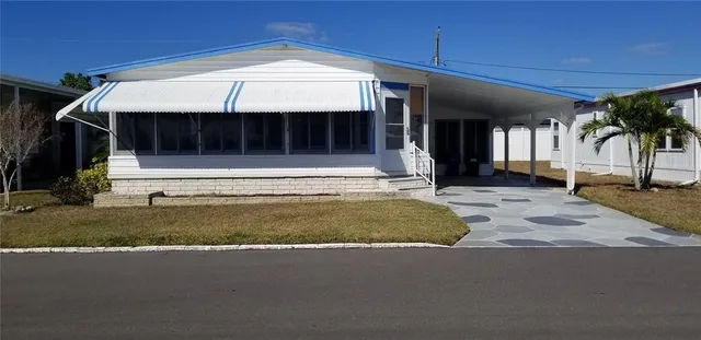 a view of a house with a patio