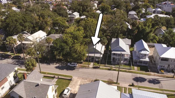 an aerial view of multiple house