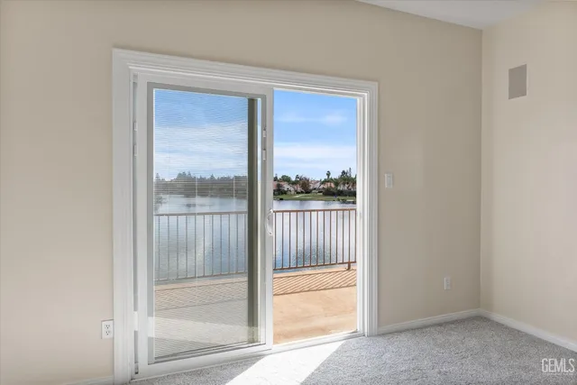 a view of a lake with houses