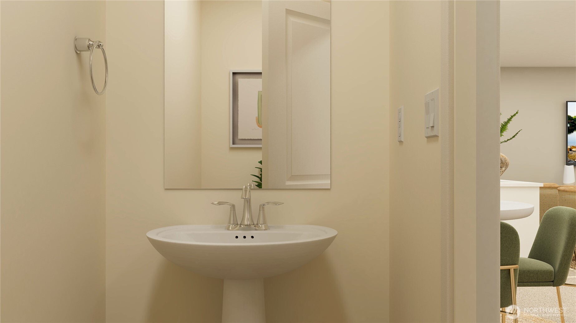 2039 Henderson Way Longview, WA 98632 - Photo 21 of 40 a bathroom with a sink a mirror and shower