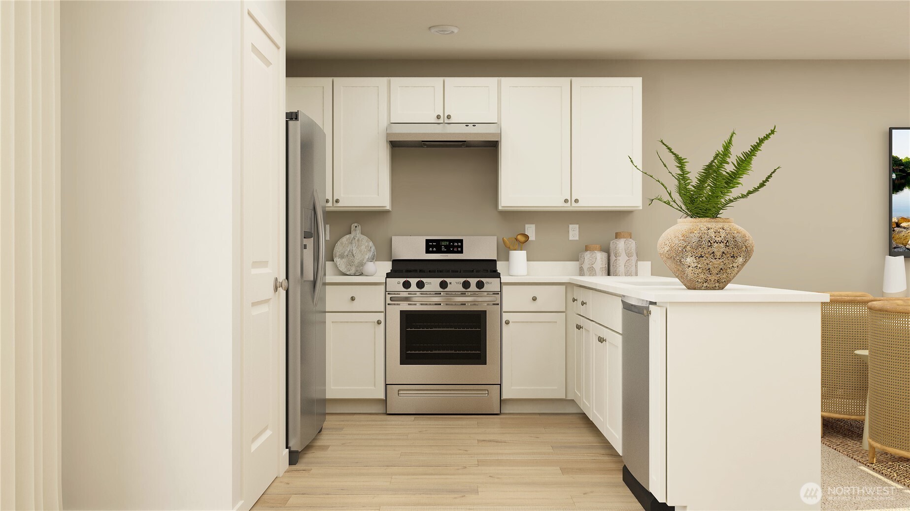 2039 Henderson Way Longview, WA 98632 - Photo 7 of 40 a kitchen with stainless steel appliances a white stove top oven and a white refrigerator
