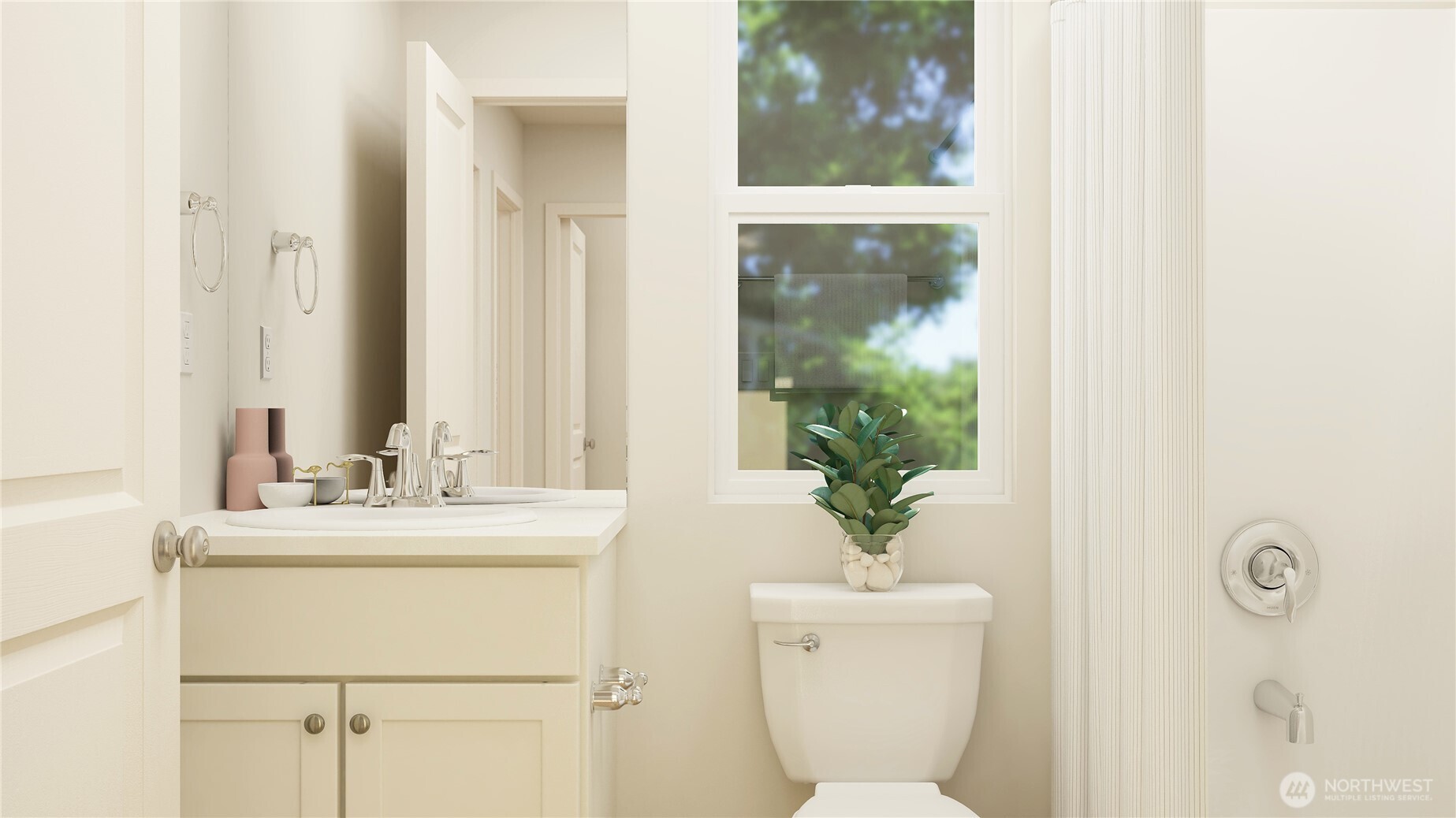 2039 Henderson Way Longview, WA 98632 - Photo 9 of 40 a bathroom with a sink mirror vanity and toilet