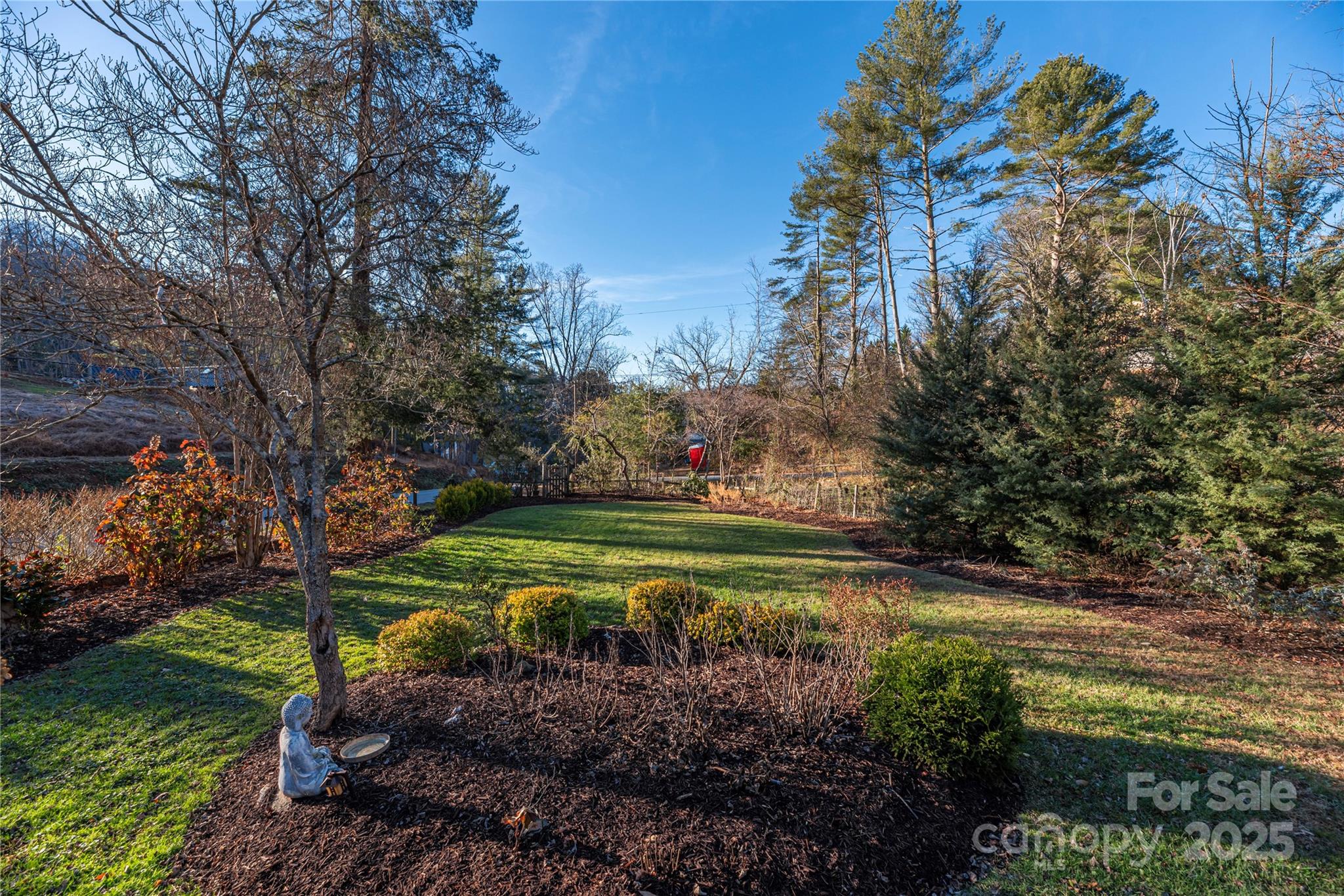 106 Spooks Branch Road Asheville, NC 28804 - Photo 26 of 28 a view of a garden with large trees